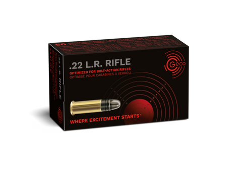 RWS GECO Rifle Ammunition 22 Long Rifle (22LR) 40 Grain Lead Round Nose (50pk)