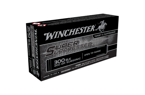 Winchester Super Supressed Ammunition 300 Blackout 200 Grain  Open Tip (20pk) (SUP300BLK)