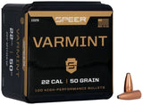 Speer Varmint Bullets 22 Caliber (224 Diameter) 50 Grain Spitzer (100pk)