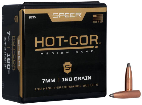 Speer Hot-Cor Bullets 7mm Caliber (284 Diameter) 160 Grain Spitzer Soft Point (100pk)