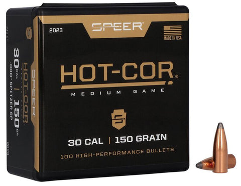 Speer Hot-Cor Bullets 30 Caliber (308 Diameter) 150 Grain Spitzer (100pk)