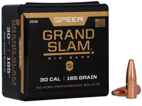 Speer Grand Slam Bullets 30 Caliber (308 Diameter) 165 Grain Jacketed Soft Point (50pk)