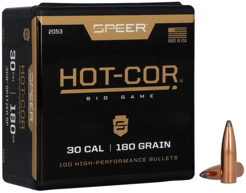 Speer Hot-Cor Bullets 30 Caliber (308 Diameter) 180 Grain Spitzer (100pk)