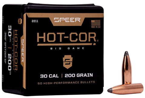 Speer Hot-Cor Bullets 30 Caliber (308 Diameter) 200 Grain Spire Soft Point (50pk)