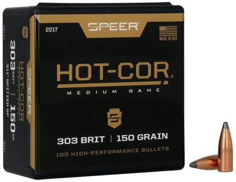 Speer Hot-Cor Bullets 303 Caliber, 7.7mm Japanese (311 Diameter) 150 Grain Spitzer (100pk)