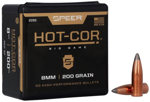 Speer Hot-Cor Bullets 8mm Caliber (323 Diameter) 200 Grain Spitzer (50pk)