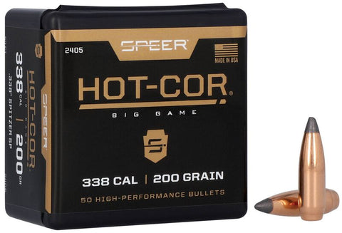 Speer Hot-Cor Bullets 338 Caliber (338 Diameter) 200 Grain Spitzer (50pk)