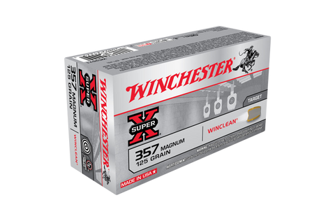 Winchester Super Clean 357Mag 125gr Jacketed Flat Point (50pk)