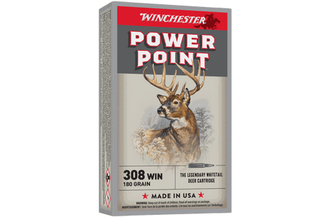 Winchester 308 Winchester Ammunition 180 Grain Power-Point (20pk) (X3086)