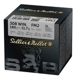 Sellier & Bellot Ammunition 308 Winchester 180 Grain Full Metal Jacket (50pk)