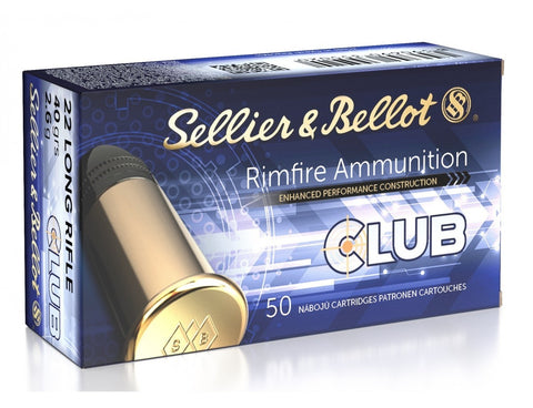 Sellier & Bellot Club Ammunition 22 Long Rifle (22LR) 40 Grain Lead Round Nose (LRN) (50pk)