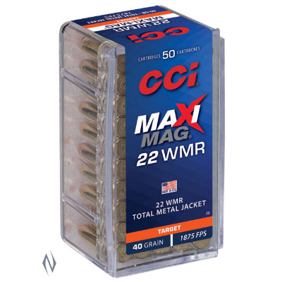 CCI Maxi-Mag Ammunition 22 WMR 40 Grain Total Metal Jacket (TMJ) (50pk)