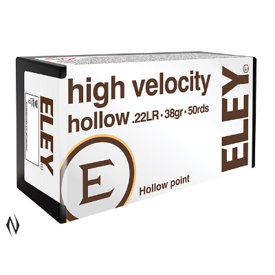 Eley High Velocity Ammunition 22 Long Rifle (22LR) 38 Grain Hollow Point (HP) (50pk)