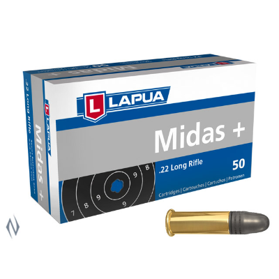 Lapua Midas+ Ammunition 22 Long Rifle (22LR) 40 Grain Solid Point (SP) (50pk)