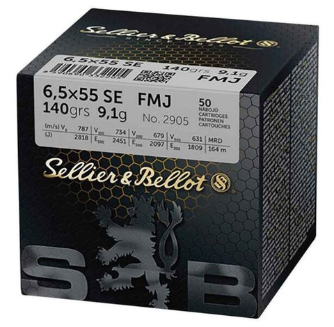 Sellier & Bellot 6.5x55 SE Ammunition 140 Grain Full Metal Jacket (50pk)