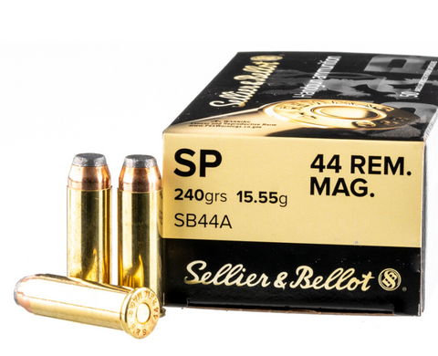 Sellier & Bellot 44 Remington Magnum Ammunition 240 Grain Jacketed Soft Point (50pk)