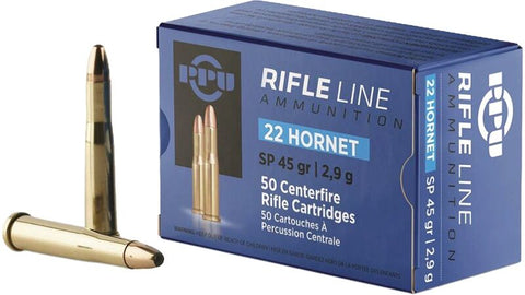 Prvi Partizan PPU Ammunition 22 Hornet 45 Grain Soft Point (50pk)