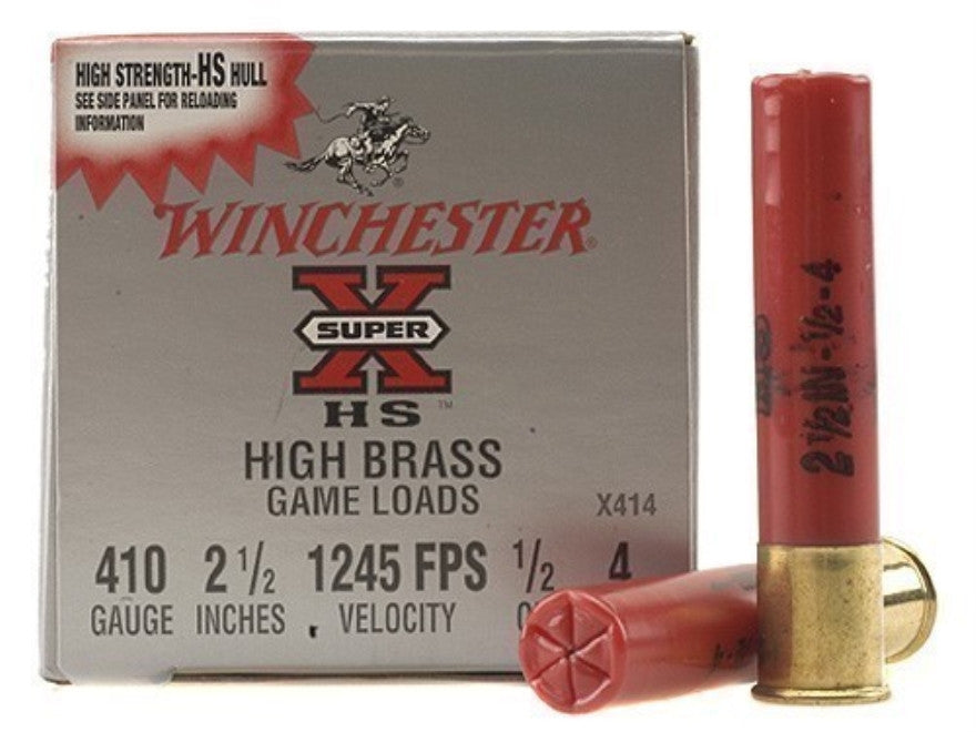 Winchester Super-X High Brass Game Loads, .410 Bore, 2 1/2, 1/2 oz., 25  Rounds - 159410, 410 Gauge Shells at Sportsman's Guide